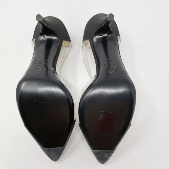 CHANEL Black Crepe Transparent PVC Pumps Heels - Picture 10 of 11